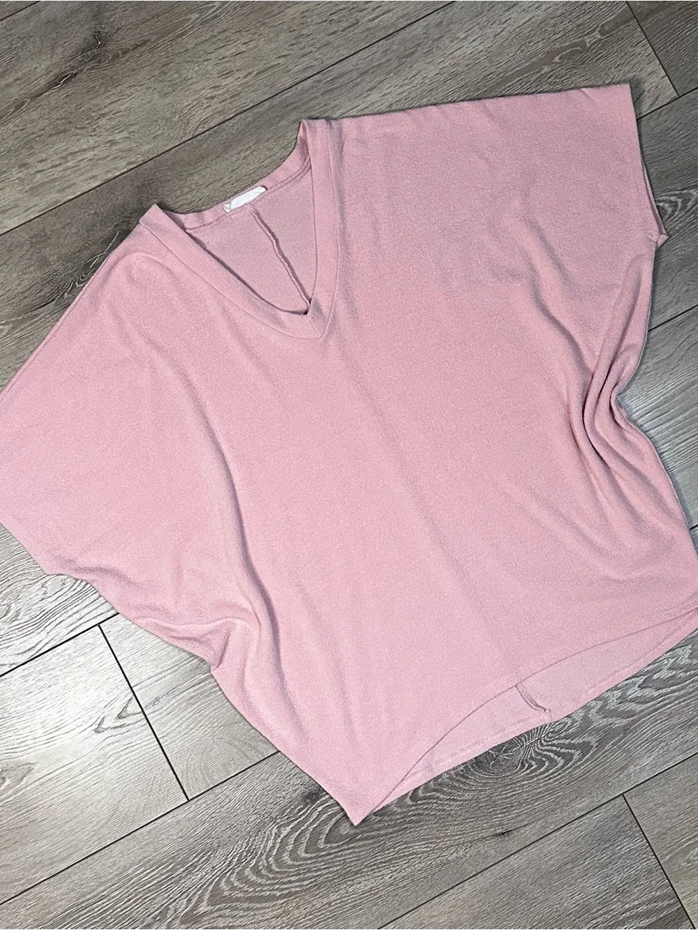 Charlotte Avery Soft Blush Oversized Dolman Short Sleeve Top *No Size Tag*